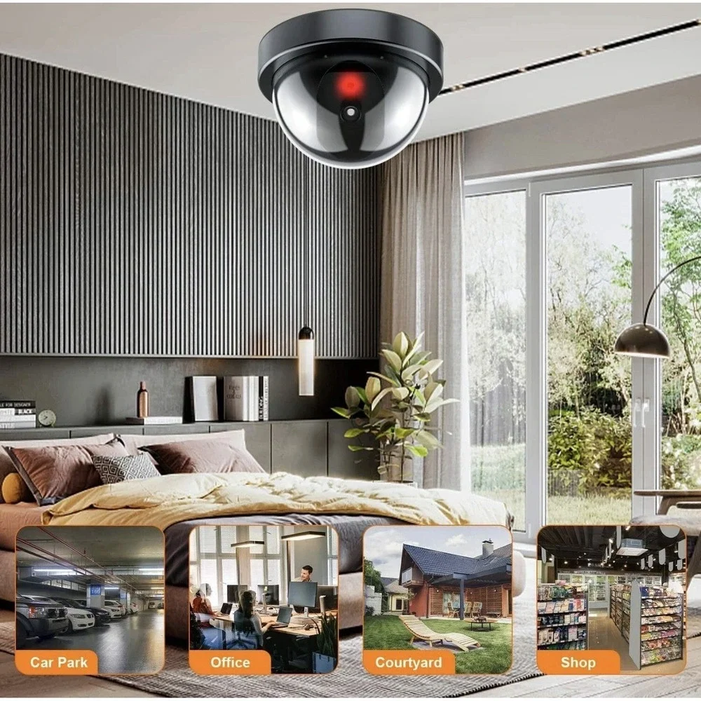 Lot of 5 Dummy Security Cameras Motion Sensor LED Light Dome Style New Open Box